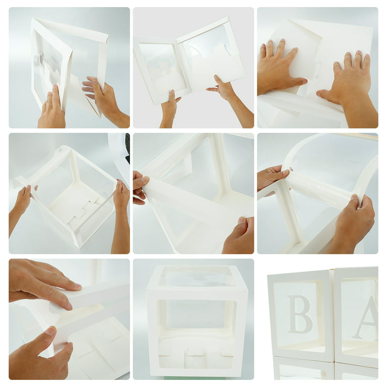 A-Z Baby Shower Decor Gift Boxes Transparent Balloons Packing DIY