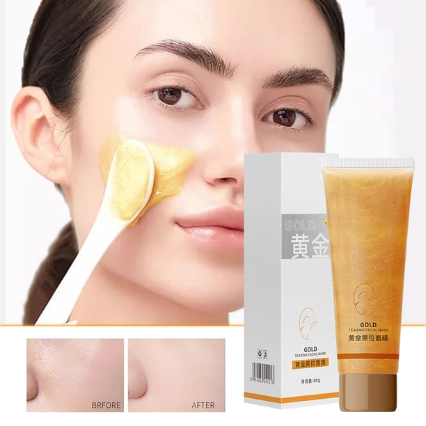Mascarilla Peel-Off Dorada para Eliminar Puntos Negros y Limpiar Poros | Mascarilla Facial Rejuvenecedora e Iluminadora con Ácido Hialurónico | Reafirma la Piel y Reduce las Líneas de Expresión | 80
