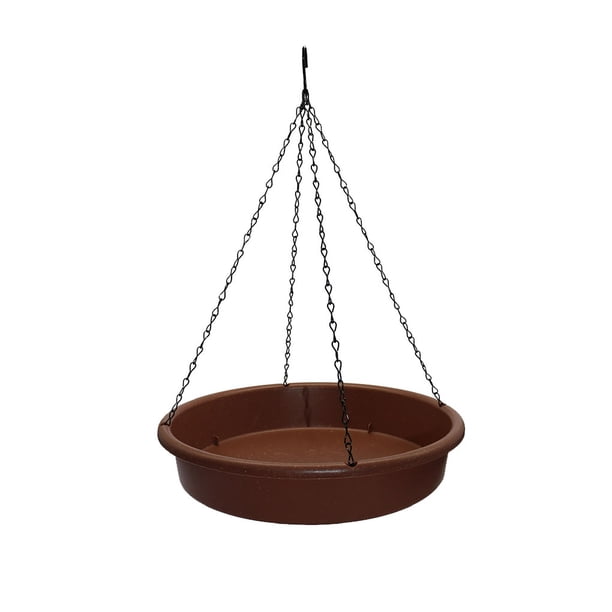 Comedero para pájaros Billuyoard fuente de baño bandeja colgante Marrón