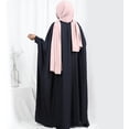 thumbnail image 4 of Muslim Women Batwing Abaya Dress Front Zipper Kaftan Islamic Maxi Dress Middle East Robe, 4 of 4