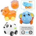 thumbnail image 3 of Cartoon Animals Friction Push And Go Toy Cars Play Set (Set of 8) Panda, Cat, Elephant, Dog, Lion, Tiger and Sheep, 3 of 6