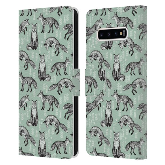 Head Case Designs Officially Licensed Andrea Lauren Design Animals Fox Leather Book Wallet Case Cover Compatible with Samsung Galaxy S10+ / S10 Plus