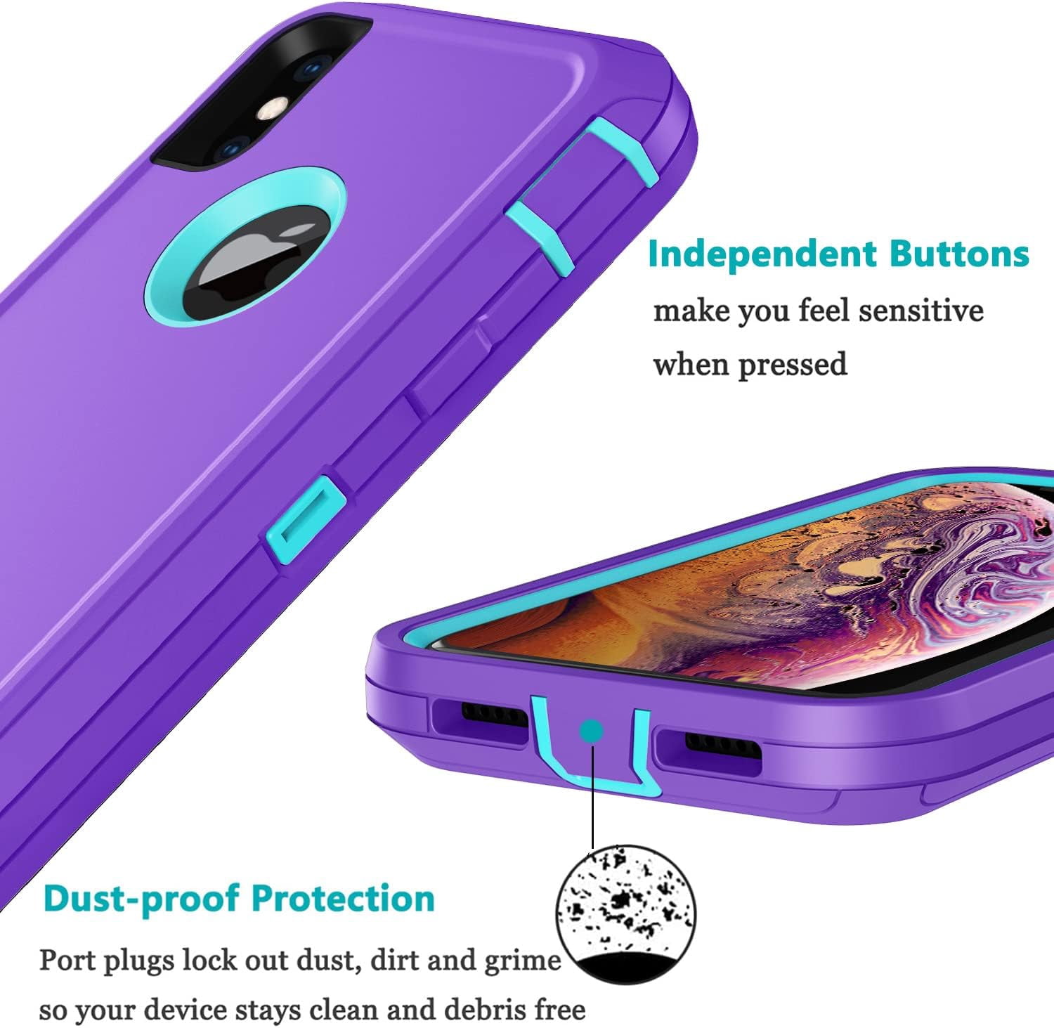 for iPhone X Case,iPhone Xs Case with Screen Protector Full Body