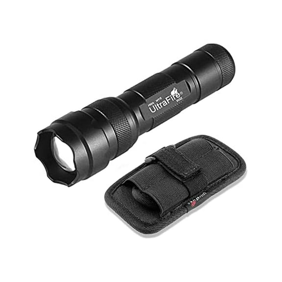 ZC Single Mode Mini Flashlight with Holster,1200 High Lumen Zoomable Handheld LED Flashlight Duty Flashlights with Belt Holster and Charger Bright Small Flash Light 502z