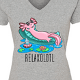 thumbnail image 4 of Inktastic Relaxolotl- Cute Axolotl on Summer Vacation Women's V-Neck T-Shirt, 4 of 5