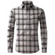 thumbnail image 1 of Blusa y camisa de manga larga con cuello vuelto para hombre, blusa informal con botones y entramado, blusa de manga larga con cuello vuelto, blusa de poliéster para hombre, 1 of 5