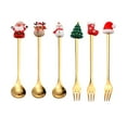 thumbnail image 3 of DOLITY Christmas Set Tasting Set Pastry Fork and Teaspoon Gold 6Pcs, 3 of 8