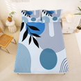 thumbnail image 5 of jejeloiu Modern Abstract Geometric Queen Sheets For Men Women,Contemporary Print Queen Sheet Sets,Blue White,4 Pieces,1 Flat Sheet, 1 Fitted Sheet and 2 Pillowcases, 5 of 6