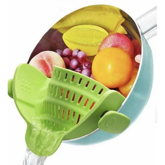 Kitchen Snap Silicone Food Strainer Clip On Colander Heat Resistant Adjustable