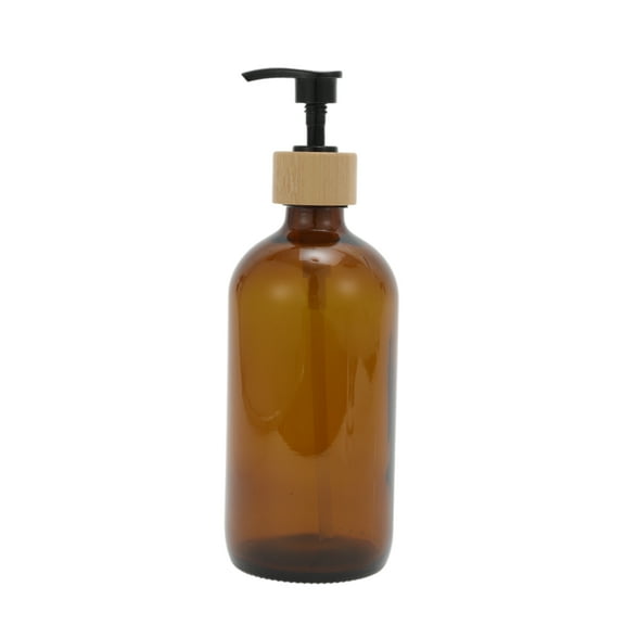 Unique Bargains 1 Pc Round Bottom Soap Dispenser 16.91oz Brown Black