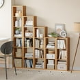 thumbnail image 3 of Anhdah 5 Cube Storage Organizer Bookshelf, Natural-Oak Wooden Bookcase Storage Shelf, Sturdy 5-Cube Organizer for Living Room, Bedroom, Home Office, Easy Assembly, 3 of 7