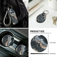 thumbnail image 7 of XYZCANDO Marble Print Armrest Cover Steering Wheel Cover Car Cushion Cover Seat Belt Cover Keychain Handbrake Cover Fender Cover Lipstick Cover Trash Can Car Coasters Washable, 7 of 7