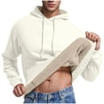 thumbnail image 4 of ZHOUCHANKIDS Male Autumn and Winter Hooded Warm and Com fortable Thick Wool and Velvet Bottoming Sweatshirt Long Sleeved Round Neck Top Sweatshirt Beige Medium, 4 of 8