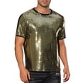 thumbnail image 1 of Camiseta de lentejuelas INSPIRE CHIC para hombres, camiseta metálica de manga corta para fiestas, camisetas brillantes de club a la moda, 1 of 5