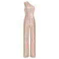 thumbnail image 3 of Xnihocha Combinaison Sans Manches pour Femmes une Épaule Robe de Soirée à Sequins Robe de Soirée Champagne TTG, 3 of 7