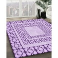 thumbnail image 3 of Ahgly Company Machine Washable Indoor Round Transitional Blossom Pink Area Rugs, 6' Round, 3 of 7