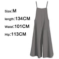 thumbnail image 2 of Mujeres Casual Suelto Largo Babero Pantalones Ancho Pierna Monos Baggy Algodón Mamelucos Monos con Bolsillos PZZ, 2 of 5
