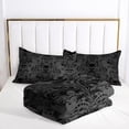 thumbnail image 6 of Flymme Skull Comforter Set Queen Size Black,3 Pieces Gothic Skull Damask Bedding Sets for Teens Men Bedroom Decor All Season, 6 of 7