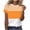 02-Orange, variant on Atogsazn Womens Summer Striped T-shirt Dressy Casual Short Sleeve Tshirt Loose Fit Crew Neck Tops Outfit 01-Army Green L Fashion