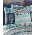 thumbnail image 3 of Levtex Home - Chandra Quilt Set - King Quilt + Two King Pillow Shams - Navy Blue Teal Cream - Quilt (106x92in.) and Pillow Shams (36x20in. ) - Reversible - Cotton Fabric, 3 of 5