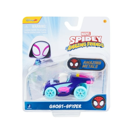 MARVEL Spidey and His Amazing Friends Amazing Metals Ghost-Spider - 3-inch Die-Cast Vehicle with Built-In-Character
