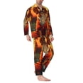 thumbnail image 2 of Honeii Sunset Meditating Dog Pattern Mens Pajamas Set,2pcs Men's Lounge Long Sleeve Sleep Shirt and Pajama Bottoms Sleepwear Set,Mens Pjs Sets-Small, 2 of 7