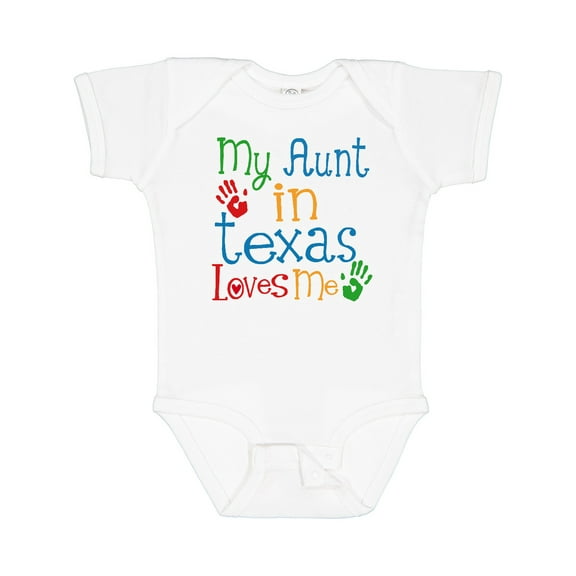 Inktastic My Aunt in Texas Loves Me Boys or Girls Baby Bodysuit