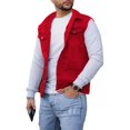 thumbnail image 2 of Prendas de abrigo para hombre, chaqueta ajustada informal de verano y otoño con solapa y botones en color rojo, transpirable, 2 of 6
