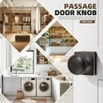 thumbnail image 3 of GOBEKOR 5 Pack Passage Door Knobs for Closet Door Knobs Interior Oil Rubbed Bronze Square Keyless Door Knob with Lock Round Passage Knob, 3 of 5