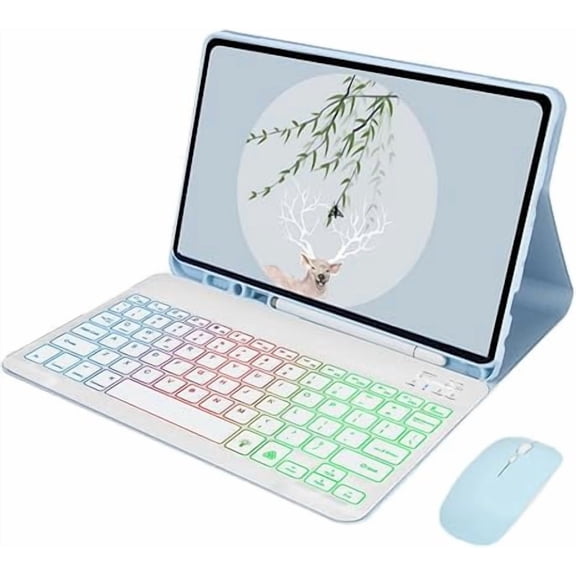 Samsung Tab S6 Lite 10.4" Backlit Keyboard Case with Detachable BT Keyboard - Sky Blue