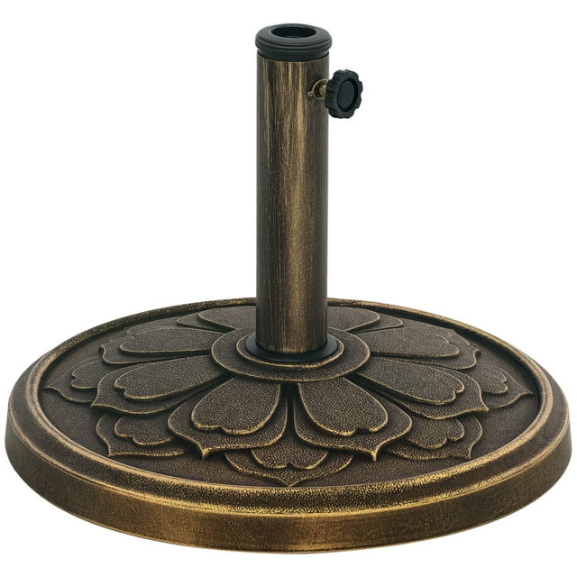 Outsunny Patio Umbrella Base, 26 lbs Resin Outdoor Umbrella Stand, Bronze