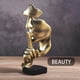 thumbnail image 5 of Estatua del pensador El silencio es oro, figura de arte abstracto, esculturas de resina robustas para decoración de escritorio de oficina, decoración moderna del hogar (diseño único), 5 of 5