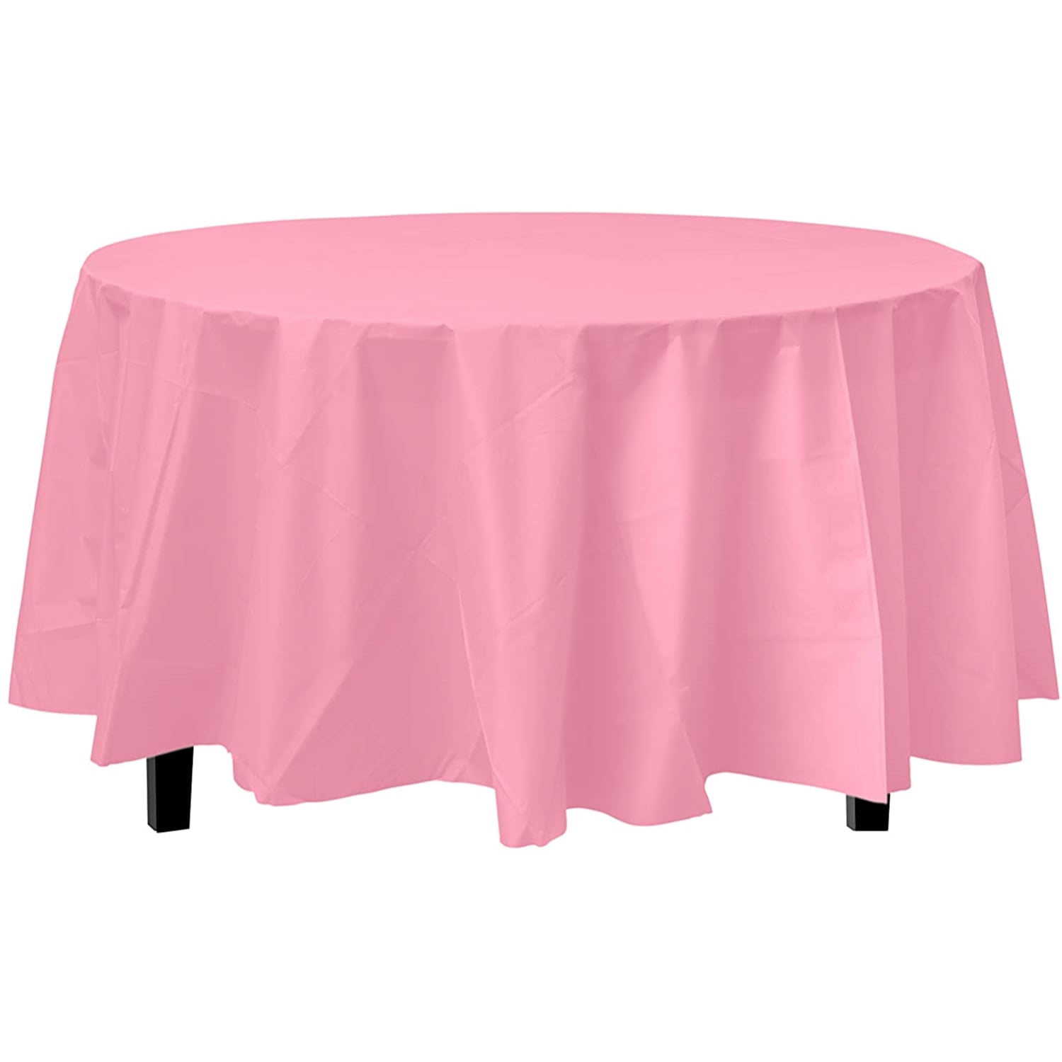 Pink ROUND 84" Disposable Plastic Tablecloth Table Cover Affordable Wholesale