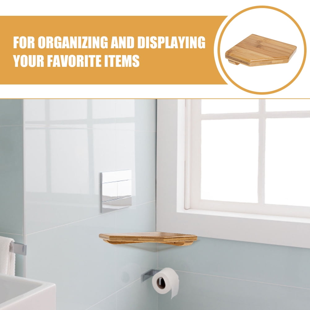 Masteelf 2-Pack Floating Corner Wall Shelves, No-Drill Easy Install Storage Racks for Bathroom, Kitchen, Home Organization & Decor