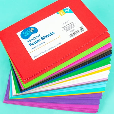 Hello Hobby Multicolor Adhesive Foam Sheets, 40-Pack