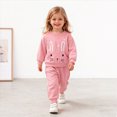 thumbnail image 2 of TOWED22 Toddler Girl Fall Clothes Soft Outfits Set Graphic Print/Embroidery Knit Top & Sweatpants 2Pcs Cute Home Outdoor,Pink,9-12 M, 2 of 7