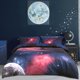 thumbnail image 2 of PiccoCasa Juego de Ropa de Cama de Galaxia de 4 Piezas para Cama de Tamaño Twin, Fucsia, 2 of 8
