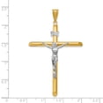 thumbnail image 3 of 14k Two Tone Gold Lord Jesus Christ Crucifix Holy Cross Necklace Charm Pendant Religious Inri, 3 of 8