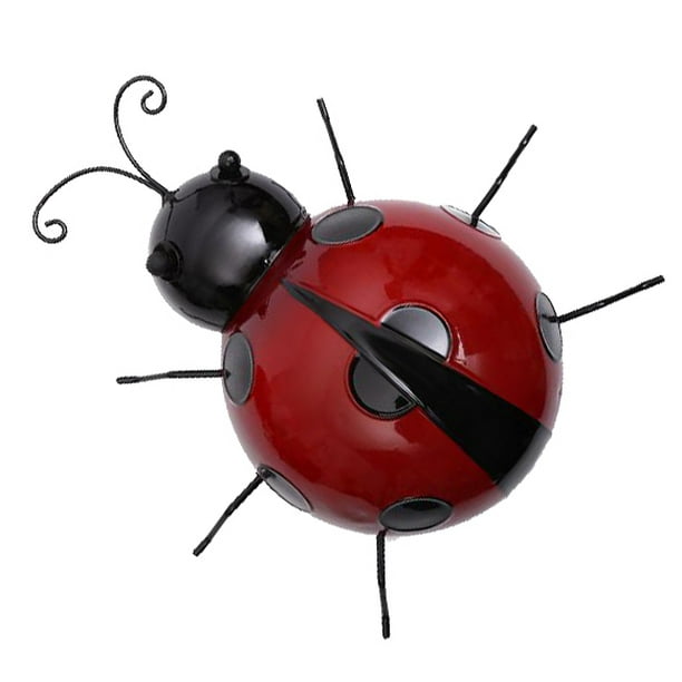 Mariquita Animal Ornamento Hogar Jardín Decoración Colgante de pared Rojo (16cm) Sunnimix Escultura de pared de mariquita