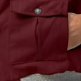 thumbnail image 5 of Maoxin Men's Coats and Jackets Men's British Solid Color Plus 350g Corduroy Long Sleeved Fashionable Jacket Workwear Stand Up Collar Jacket Jacket Wine 3XL, 5 of 7