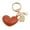 Brown, variant on Kkkded Key Chain Pearl - Decorated Key Chain - Faux Leather, Heart Pendant, for Backpacks