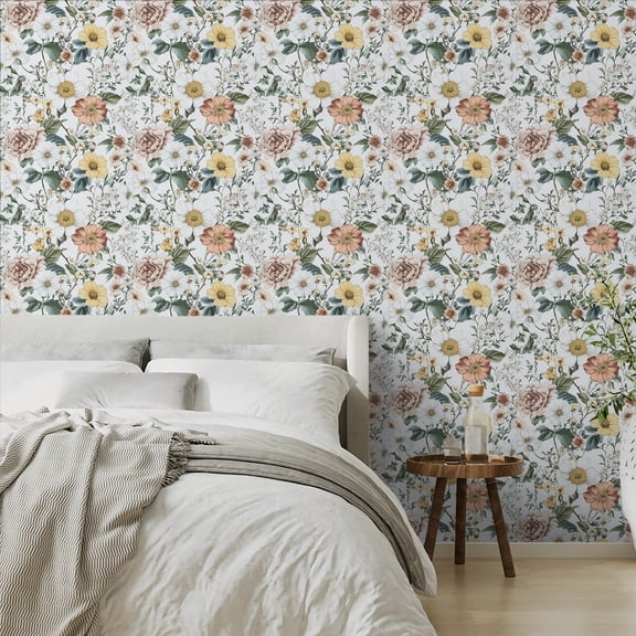 UMIGGEE Floral Wallpaper 17.3-in x 393-in Multicolor Peel and Stick Wallpaper Self Adhesive Wall Paper Contact Paper for Home Mural Wall Decor Wall Covering Old Furniture