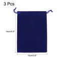 thumbnail image 2 of Unique Bargains 14x10cm Microfiber Pouch, 3Pcs Soft Storage Drawstring Gift Bag, Dark Blue, 2 of 5