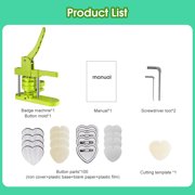 VIFERR DIY Heart Shaped DIY Full Metal Pin Button Maker Machine Installation-Free Button Maker Badge Punch Press with 100pcs Button Parts Easy to Use Best Gift for Kids Christmas Party Present (Green)