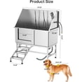 thumbnail image 3 of Rugerasy 50 inch Stainless Steel Dog Bathing Station, Dog Grooming Tub, with Stairs, Floor Grate & Faucet for Dog Bathtub for Large, Medium & Small Pets, 3 of 7