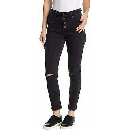 New Lucky Brand Womens Frayed Gray Wash Bridgette Skinny Jeans Sz US 4 / 27 7182-4M