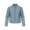 thumbnail image 2 of Faux Suede Zip-Up Cropped Jackets For Women Fall Collared Long Sleeve Trendy Casual Loose Coats With Pockets S-XXL, 2 of 7