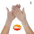 thumbnail image 1 of Guantes de plástico desechables de vinilo sin polvo transparente Caja de 100 alimentos seguro Romacci Protector de mano, 1 of 7