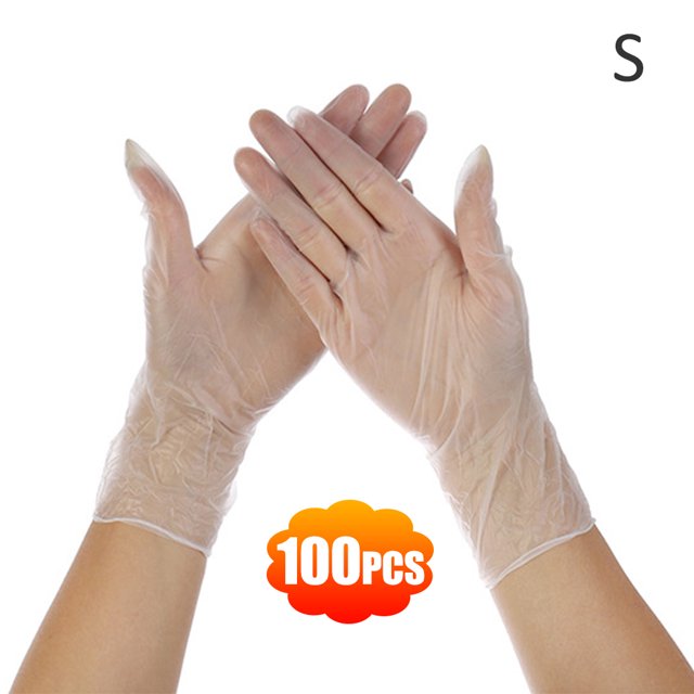 Guantes de plástico desechables de vinilo sin polvo transparente Caja de 100 alimentos seguro Romacci Protector de mano