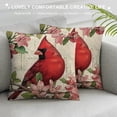 thumbnail image 3 of PHYHOO Hello Spring Cardinal Bird Decorative Throw Pillow Covers, Dogwood Flower Wreath Green Plaid Farmhouse Cushion Case Decor, Floral Eucalyptus Leaves Home Decoration for Sofa Couch White, 3 of 5